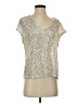 CeCe Metallic Silver Short Sleeve T-Shirt Size S - photo 1