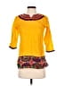 Unbranded Yellow Orange 3/4 Sleeve Blouse Size EU 38 / US 8 - photo 1