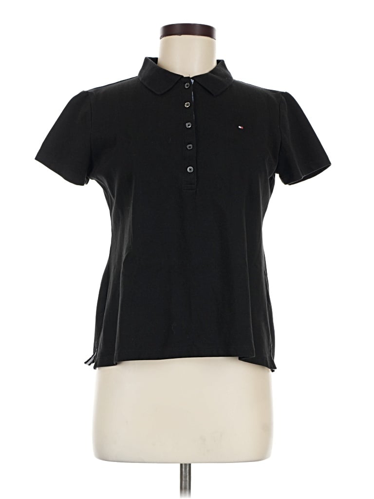 Pre-owned Tommy Hilfiger Short Sleeve Blouse In Black