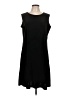 Susan Graver Solid Black Casual Dress Size L - photo 1