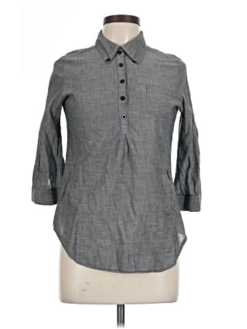 Poetry 3/4 Sleeve Button-Down Shirt (view 1)