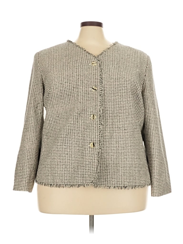 Pre-owned Koret Silk Blazer Jacket In Gray