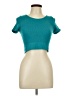 One Step Up Teal Short Sleeve Turtleneck Size L - photo 1