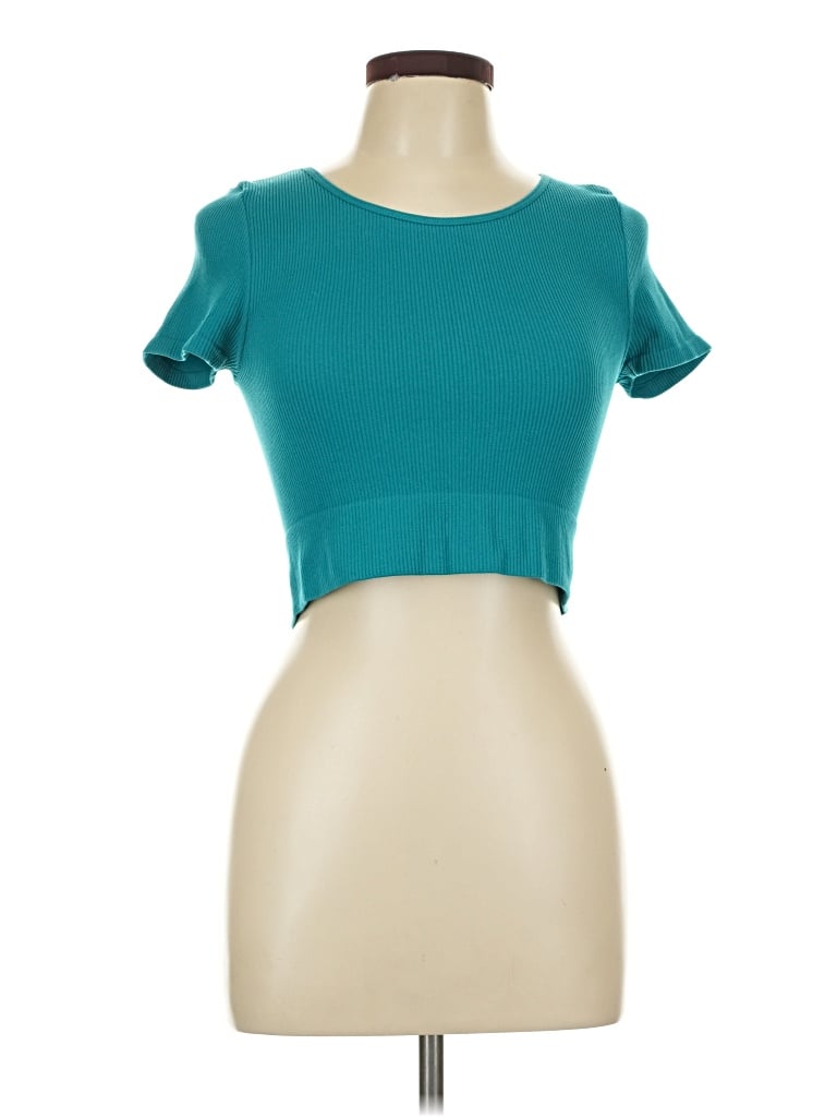 Pre-owned One Step Up Short Sleeve Turtleneck In Teal