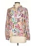 Emily Lovelock 100% Viscose Animal Print Multi Color Ivory Long Sleeve Blouse Size XS - photo 1