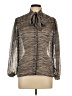Nordstrom Metallic Gray Long Sleeve Blouse Size 10 - photo 1
