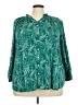 J.Jill Paisley Green 3/4 Sleeve Button-Down Shirt Size 3X - photo 1