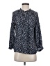 Gap 100% Polyester Polka Dots Blue Long Sleeve Blouse Size S - photo 1