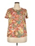 Unbranded 100% Polyester Floral Orange Short Sleeve T-Shirt Size XXL - photo 1