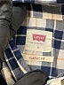 Levi's 100% Cotton Checkered-gingham Blue Ivory Long Sleeve Button-Down Shirt Size M - photo 7