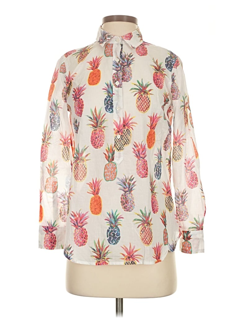 Pre-owned Jcrew Long Sleeve Blouse In Ivory