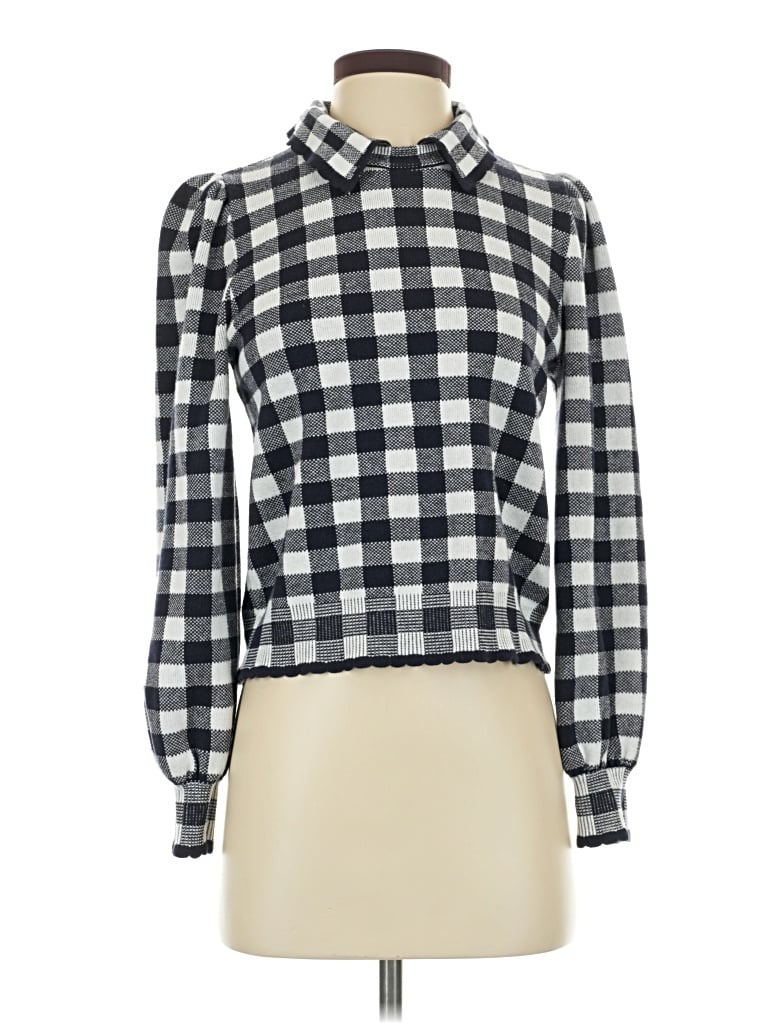 Pre-owned Free Assembly Long Sleeve Blouse In Black