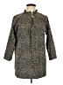 Unbranded Animal Print Black 3/4 Sleeve Button-Down Shirt Size L (estimated) - photo 1