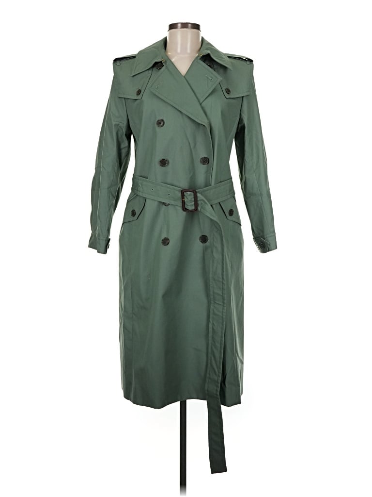 Pre-owned Jcrew Trenchcoat In Green