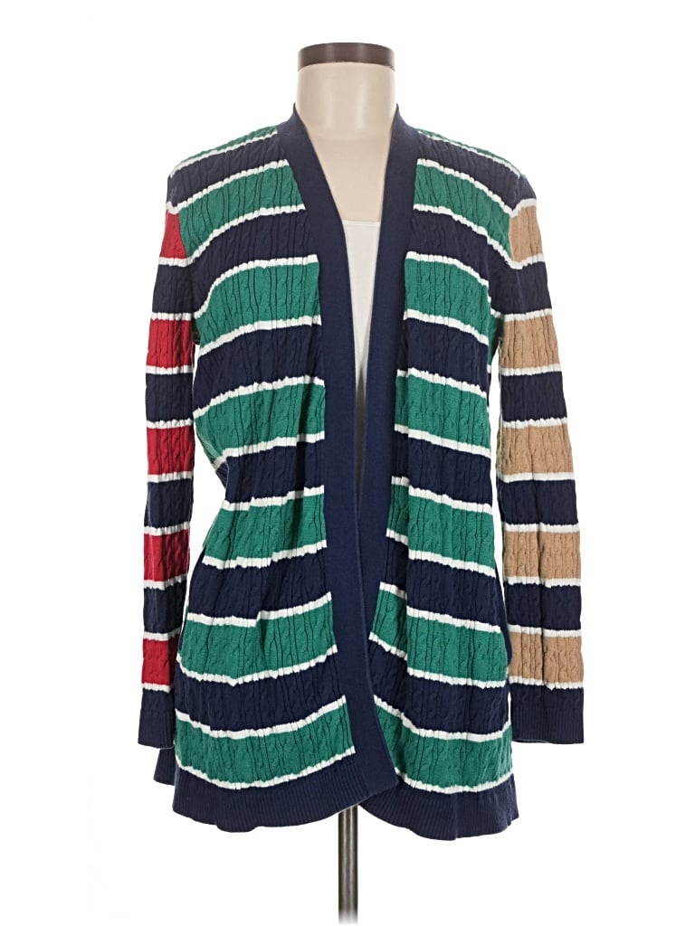 Pre-owned Lands' End Cardigan Sweater In Green