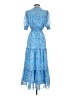 Max Studio 100% Polyester Paisley Blue Casual Dress Size S - photo 2
