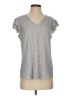 Adrianna Papell Silver Short Sleeve Top Size S - photo 1