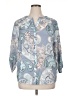 Chico's Paisley Blue 3/4 Sleeve Button-Down Shirt Size XL (3) - photo 1
