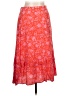 Talbots 100% Viscose Paisley Red Casual Skirt Size Lg Petite - photo 1