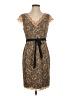 Calvin Klein 100% Polyester Paisley Tan Cocktail Dress Size 4 - photo 1