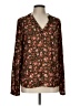 Treasure & Bond 100% Polyester Floral Brown Long Sleeve Blouse Size L - photo 1