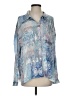 Dear John 100% Rayon Paisley Blue Long Sleeve Blouse Size S - photo 1