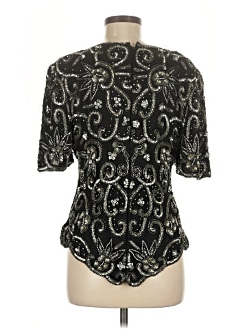 Laurence Kazar New York Short Sleeve Silk Top (view 2)