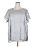 Torrid 100% Polyester Metallic Silver Short Sleeve Blouse Size 2X Plus (2) - photo 1