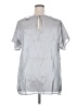 Torrid 100% Polyester Metallic Silver Short Sleeve Blouse Size 2X Plus (2) - photo 2