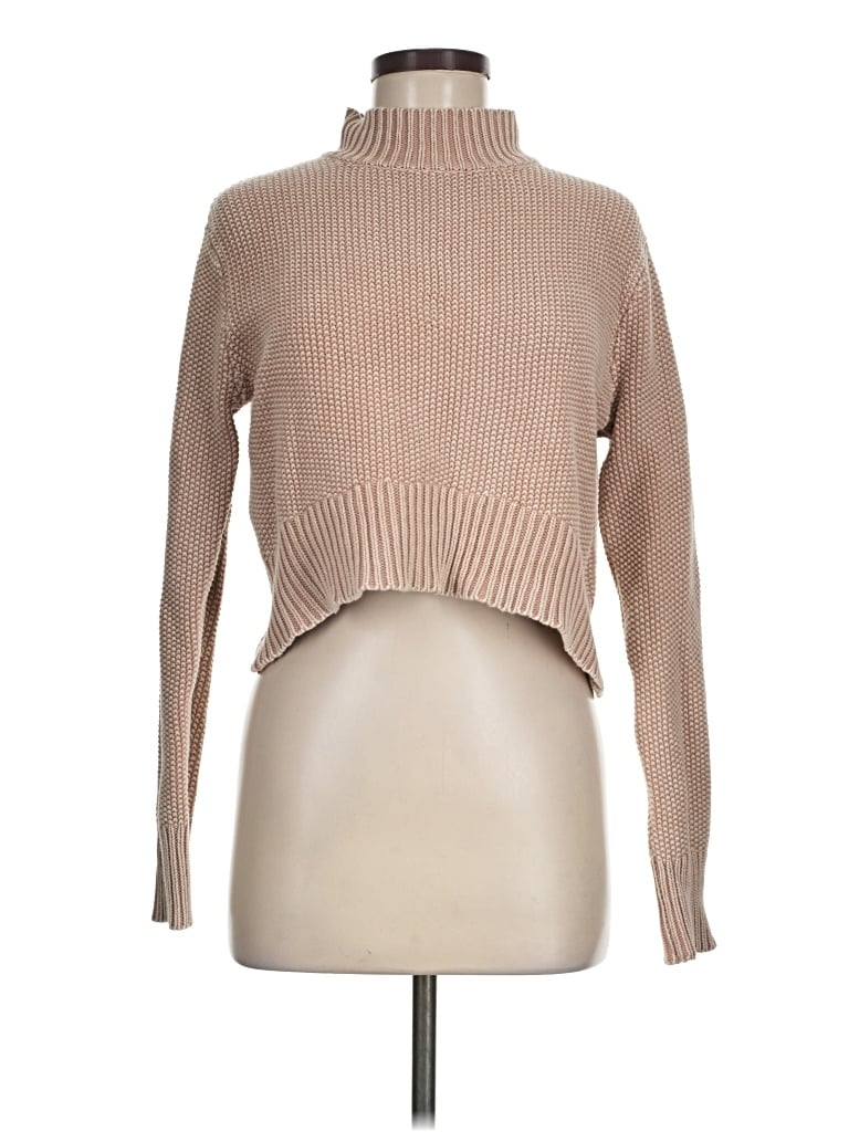 Pre-owned Kendall & Kylie Turtleneck Sweater In Tan