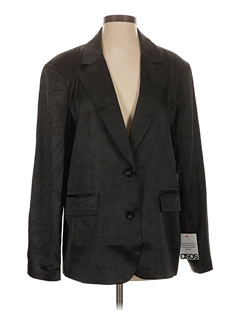 Pre-owned Asos Design Blazer Jacket In Gray
