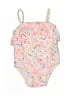 Baby Gap Floral Pink One Piece Swimsuit Size 0-3 mo - 3-6 mo - photo 1