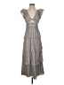 Saylor Stripes Metallic Gray Cocktail Dress Size XS - photo 1