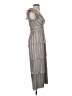 Saylor Stripes Metallic Gray Cocktail Dress Size XS - photo 4