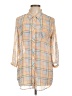 Olive and Oak 100% Polyester Plaid Yellow 3/4 Sleeve Blouse Size L - photo 1