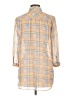 Olive and Oak 100% Polyester Plaid Yellow 3/4 Sleeve Blouse Size L - photo 2