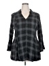 Torrid Gray 3/4 Sleeve Blouse Size 2X Plus (2) - photo 1