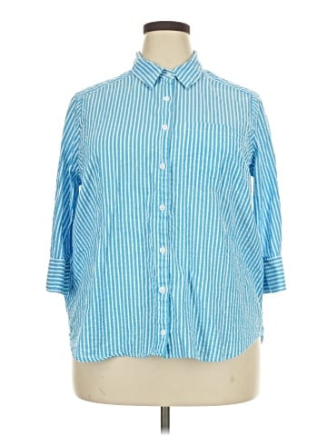 Cato 3/4 Sleeve Button-Down Shirt (view 1)