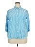 Cato Stripes Blue 3/4 Sleeve Button-Down Shirt Size 18 - photo 1