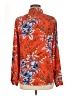 Ann Taylor LOFT 100% Polyester Print Orange Long Sleeve Blouse Size M - photo 2