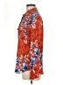 Ann Taylor LOFT 100% Polyester Print Orange Long Sleeve Blouse Size M - photo 5