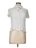 Hippie Rose 100% Rayon Polka Dots Silver Short Sleeve Blouse Size L - photo 1