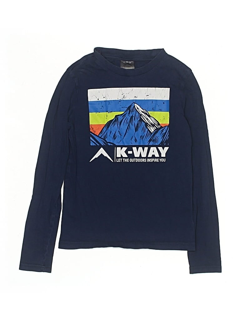 Pre-owned K-way Kids'  Long Sleeve T-shirt In Blue