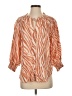 Kivari 100% Linen Animal Print Orange 3/4 Sleeve Blouse Size 4 - photo 1