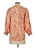 Kivari 100% Linen Animal Print Orange 3/4 Sleeve Blouse Size 4 - photo 2