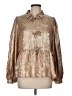 Jodifl Metallic Gold Long Sleeve Blouse Size M - photo 1