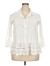 Unbranded Ivory 3/4 Sleeve Button-Down Shirt Size 2X - photo 1