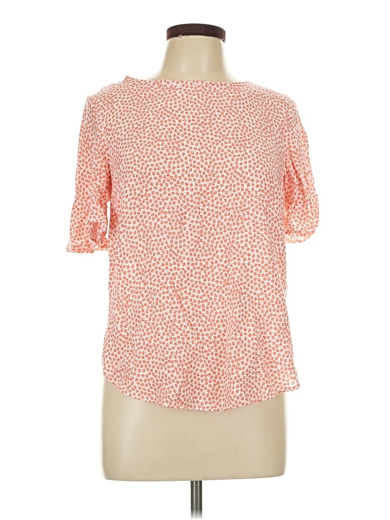 Pre-owned H&m Short Sleeve Blouse In Orange
