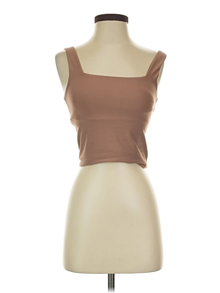 Pre-owned Ypb Tank Top Brown Strapless Neckline Tops