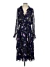 MIKAEL AGHAL 100% Polyester Floral Blue Cocktail Dress Size 4 - photo 1